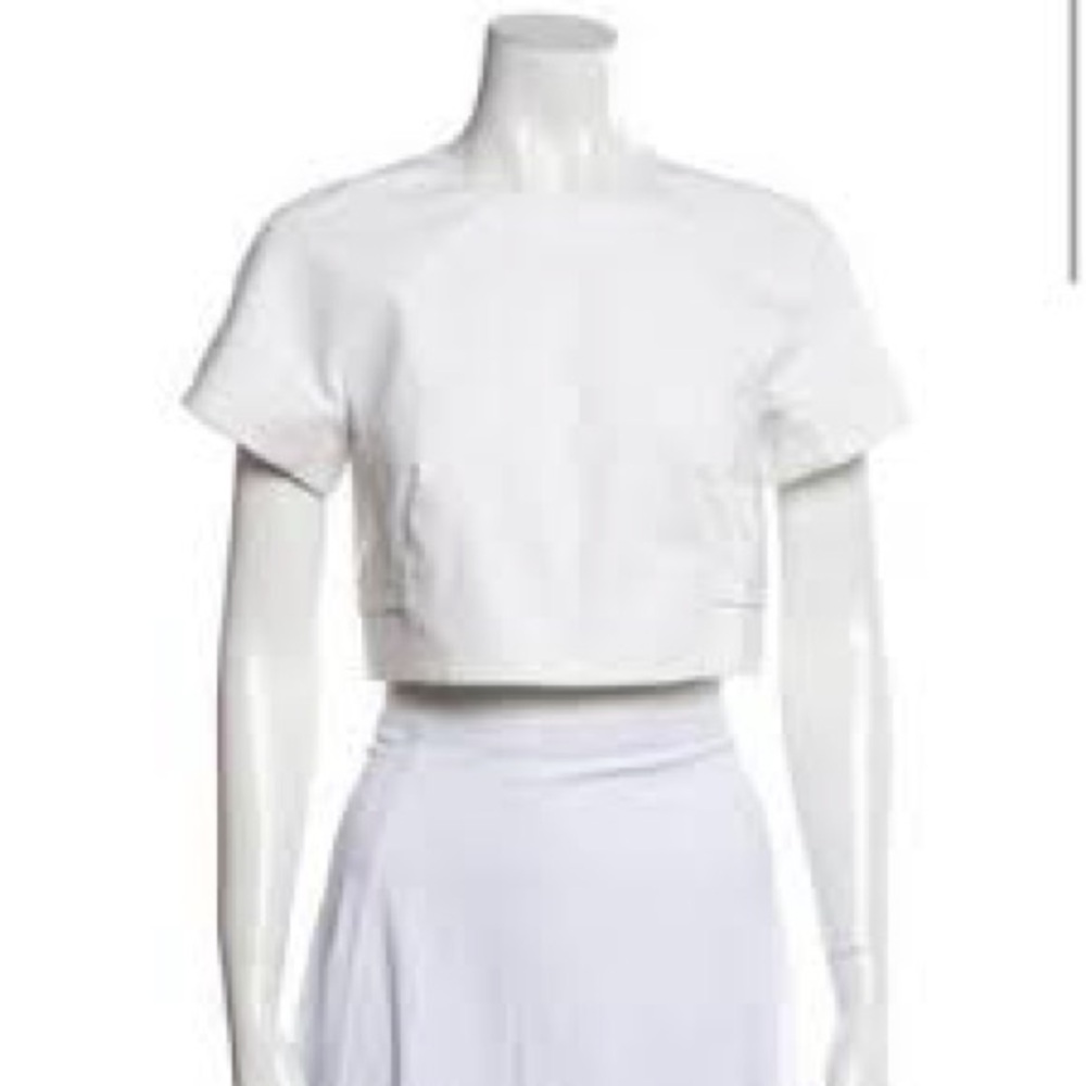 Proenza Shoulder White Crop Top